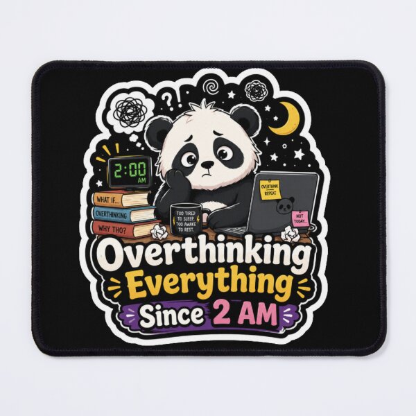 Item preview, Overthinking Everything Since 2 AM Panda Sticker  designed and sold by PixoNest.