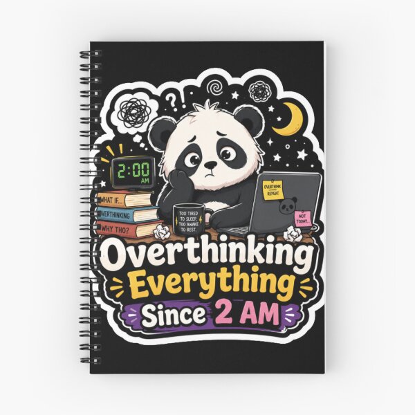 Item preview, Overthinking Everything Since 2 AM Panda Sticker  designed and sold by PixoNest.