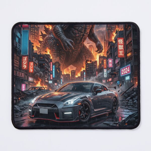 Item preview, Cinematic Kaiju Movie Poster Sports Car Graphic Design designed and sold by RevUpDesign.