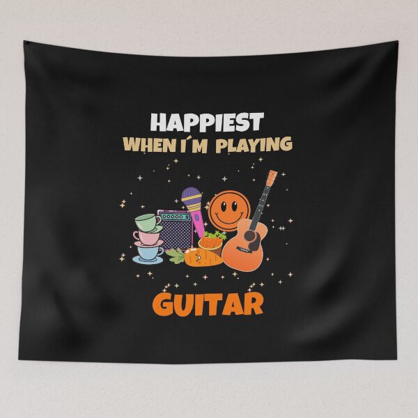 Item preview, Happiest When I'm Playing Guitar Funny Guitarist Music Design designed and sold by Joyful-Pixel.