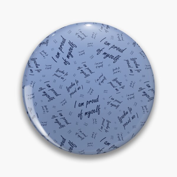 Item preview, A rich pattern with the inscription "I am proud of myself" on a blue background designed and sold by Cherevan.