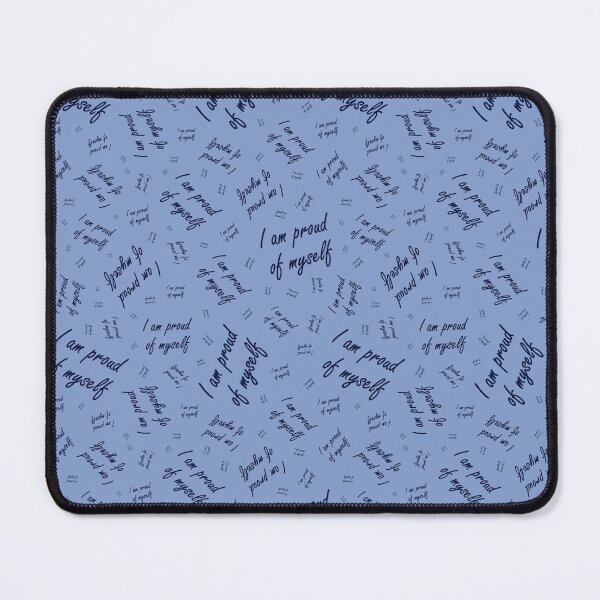 Item preview, A rich pattern with the inscription "I am proud of myself" on a blue background designed and sold by Cherevan.
