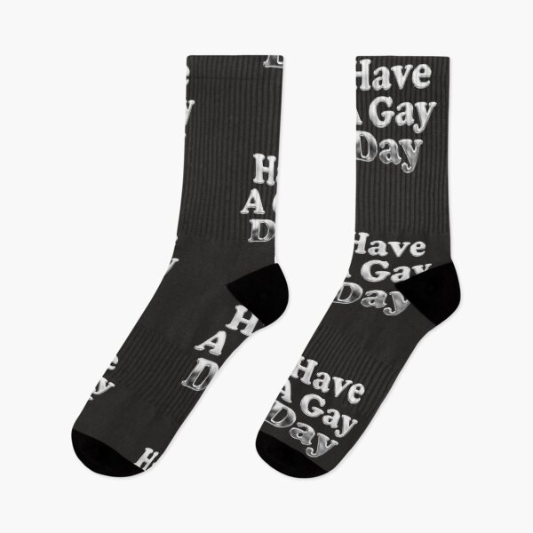 Item preview, Shiny Silver Metal HAVE A GAY DAY designed and sold by TackyTime.