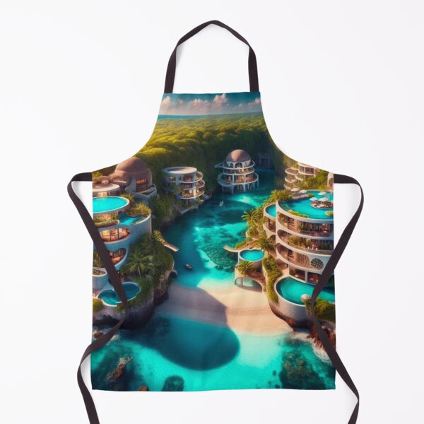 Item preview, Luxury Tropical Resort Infinity Pool Lagoon AI Art Canvas Print designed and sold by IRON SIREN.