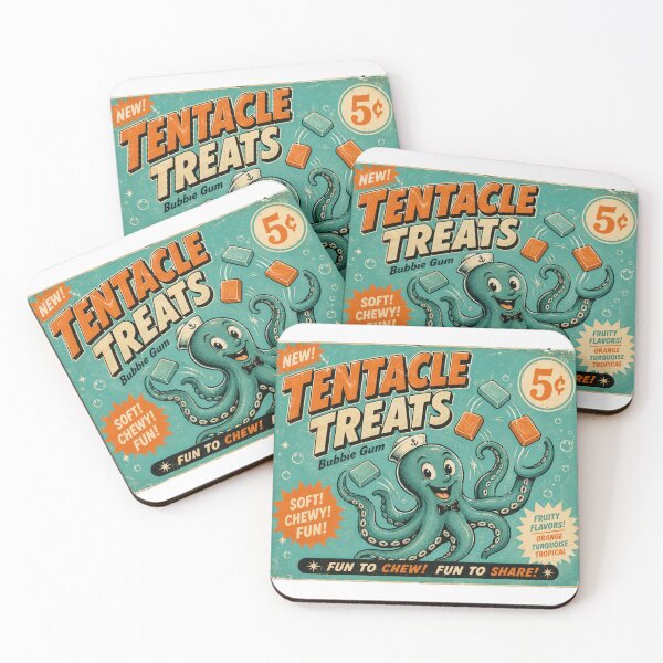Item preview, Tentacle Treats Bubble Gum Vintage Candy Wrapper Retro Advertisement designed and sold by Region.