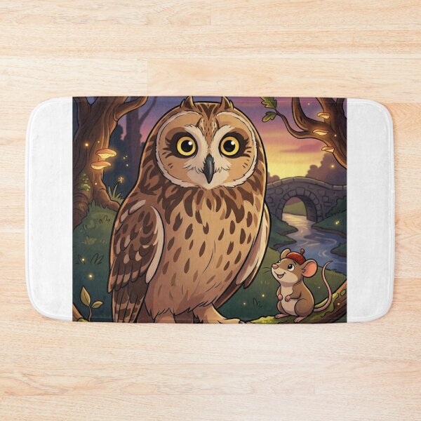 Item preview, Enchanted Forest Friends: Owl and Mouse Whimsical Illustration designed and sold by AirCrayons27.