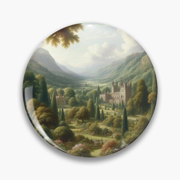 Item preview, English Garden Cathedral Valley AI Art Classical Landscape Wall Decor designed and sold by IRON SIREN.