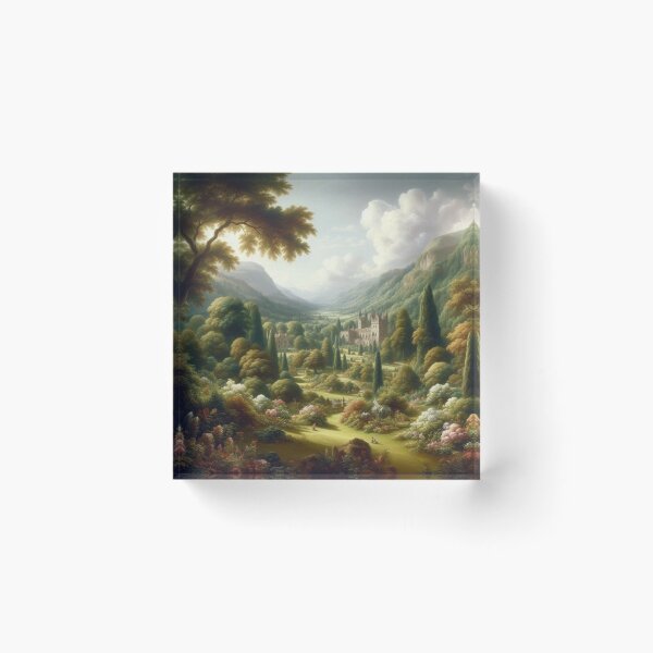 Item preview, English Garden Cathedral Valley AI Art Classical Landscape Wall Decor designed and sold by IRON SIREN.