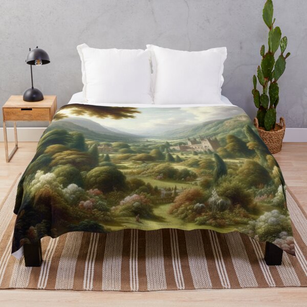 Item preview, English Garden Cathedral Valley AI Art Classical Landscape Wall Decor designed and sold by IRON SIREN.