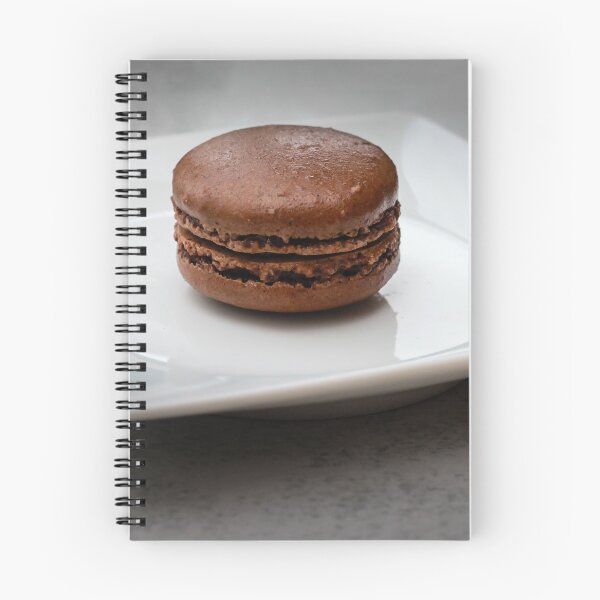 Item preview, Chocolate Macaron On A White Plate On Gray Surface Minimal Dessert Food Photography designed and sold by Nmallia.