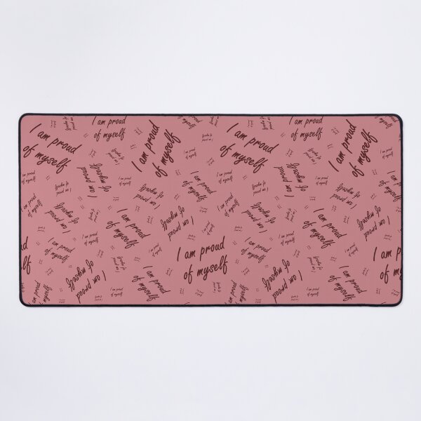 Item preview, A rich pattern with the inscription "I am proud of myself" on a light red background designed and sold by Cherevan.