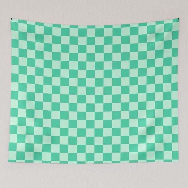Item preview, Eucalyptus & aero checkered designed and sold by Mint + Midnight.