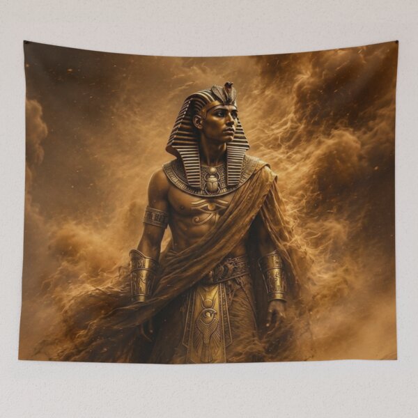 Item preview, Ancient Egyptian Pharaoh in the Desert Storm | Epic Kemet Warrior Fantasy Art designed and sold by Queen Cleopatra.