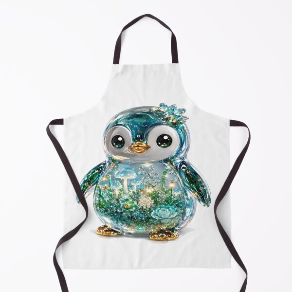Item preview, Crystal Garden Penguin Art | Cute Fantasy Glass Penguin Art designed and sold by StickersHul.