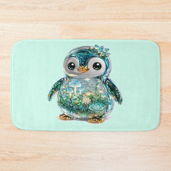 Item preview, Crystal Garden Penguin Art | Cute Fantasy Glass Penguin Art designed and sold by StickersHul.