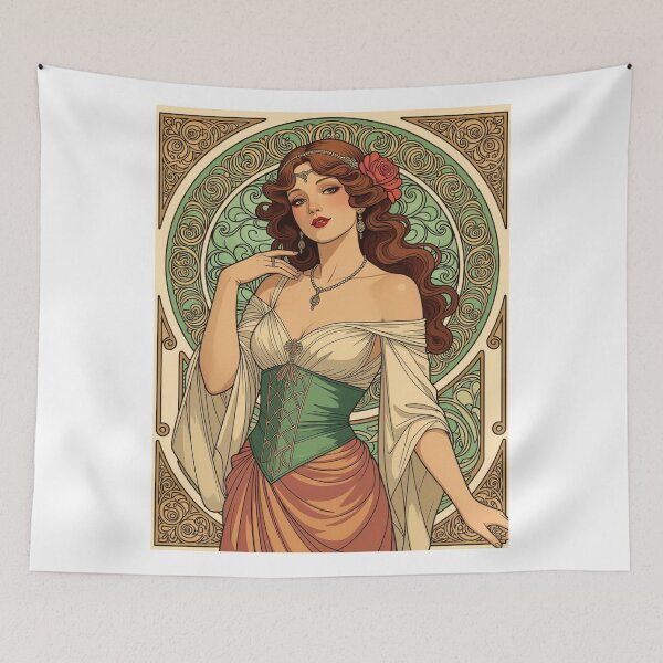 Item preview, "Beautiful woman in Art Nouveau style" designed and sold by JerzyCzechon.