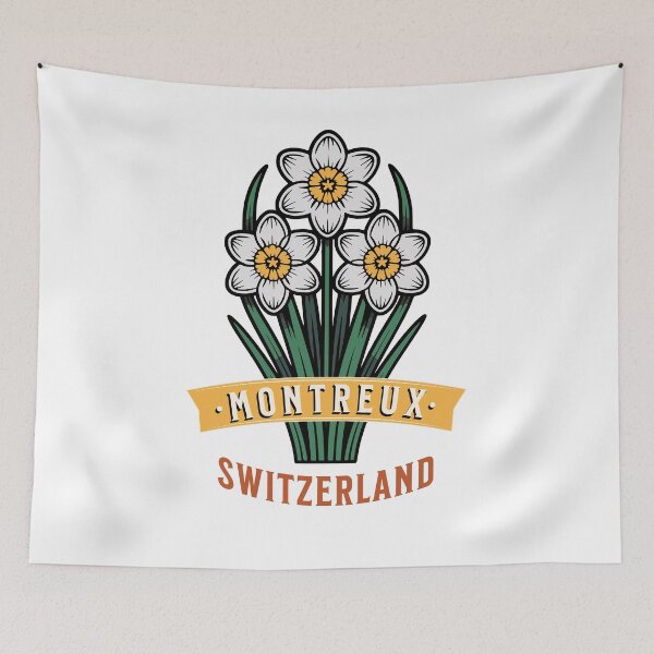 Item preview, Montreux Switzerland Narcissus Flower Art Nouveau designed and sold by AntiqueImages.