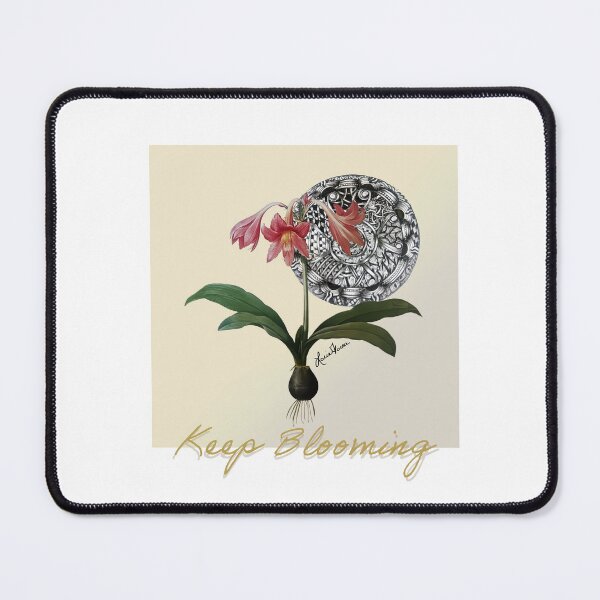 Item preview, Keep Blooming – Red Amaryllis with Zentangle Mandala designed and sold by LorieFossaArt.