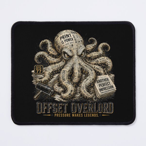 Item preview, Offset Overlord Octopus Printer Graphic BlackSector77 designed and sold by BlackSector77.