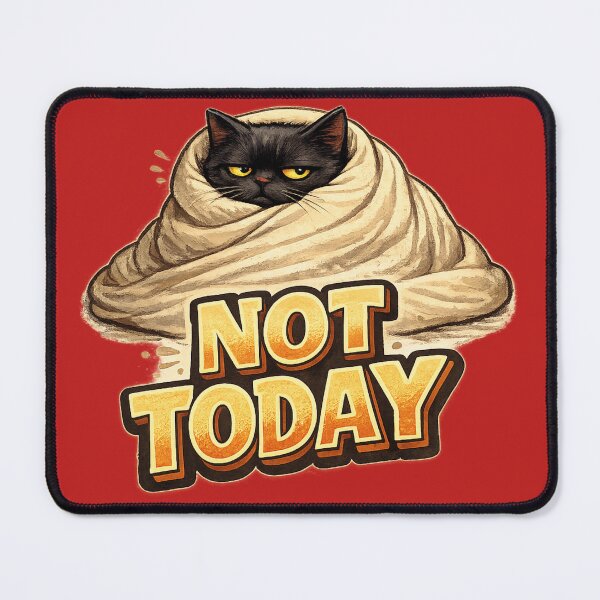 Item preview, Not Today Funny Grumpy Black Cat Blanket Meme Sticker designed and sold by irfanshikh.