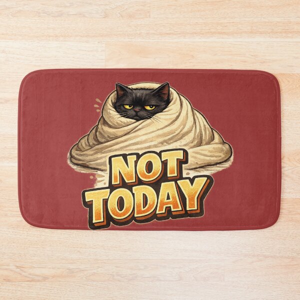 Item preview, Not Today Funny Grumpy Black Cat Blanket Meme Sticker designed and sold by irfanshikh.