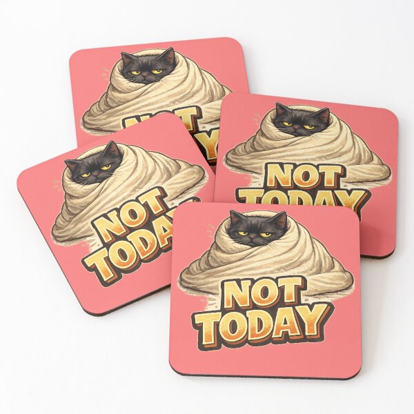 Item preview, Not Today Funny Grumpy Black Cat Blanket Meme Sticker designed and sold by irfanshikh.