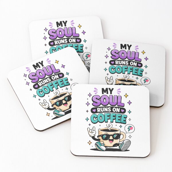 Item preview, My Soul Runs On Coffee Funny Coffee Quote designed and sold by Gift Phrase Studio.