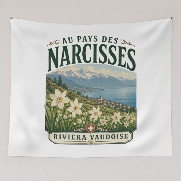 Item preview, Riviera Vaudoise Narcissus Radiiflorus Alps designed and sold by AntiqueImages.