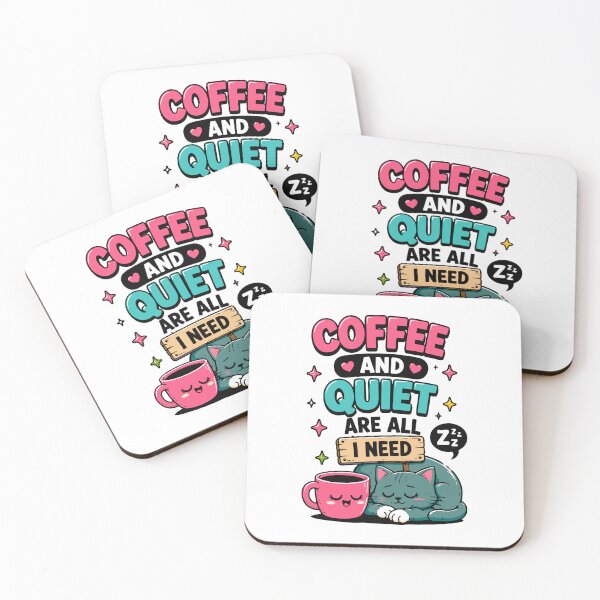 Item preview, Coffee And Quiet Are All I Need Funny Coffee Quote designed and sold by Gift Phrase Studio.