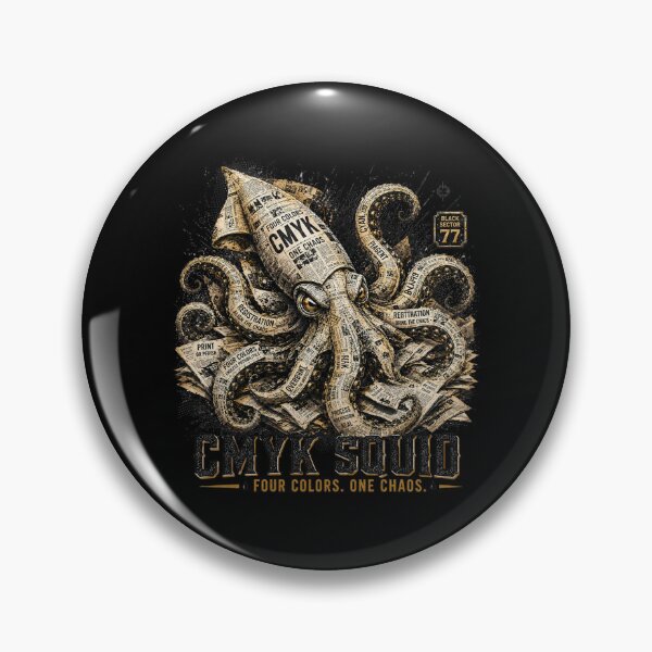 Item preview, CMYK Squid – Vintage Print Shop Kraken BlackSector77 designed and sold by BlackSector77.