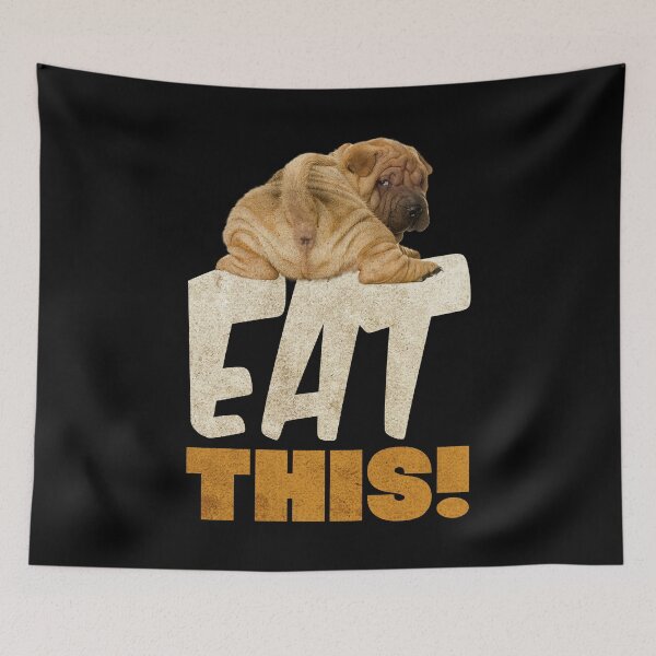 Item preview, Eat This Funny Anime Pug Parody Typography Shirt designed and sold by THAT-ONE-TEE.