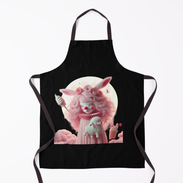 Item preview, Pastel Pink Bunny Clown with Lamb and Soft Serve Ice Cream designed and sold by LujziWorld.