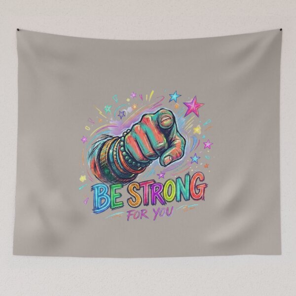 Item preview, Be Strong Chalk Art Motivational T-Shirt designed and sold by nadia1404.