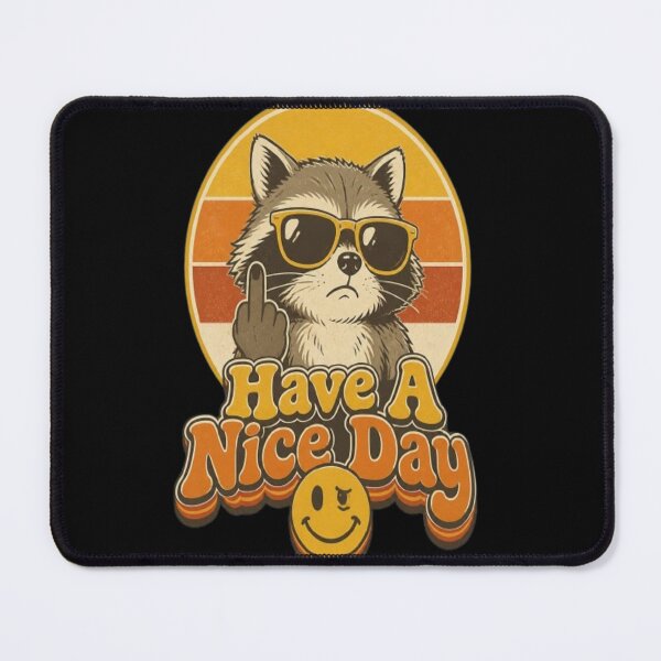 Item preview, Sarcastic Have A Nice Day Shirt Vintage 70s Groovy Raccoon Middle Finger Funny T-Shirt designed and sold by ElkasDesign.