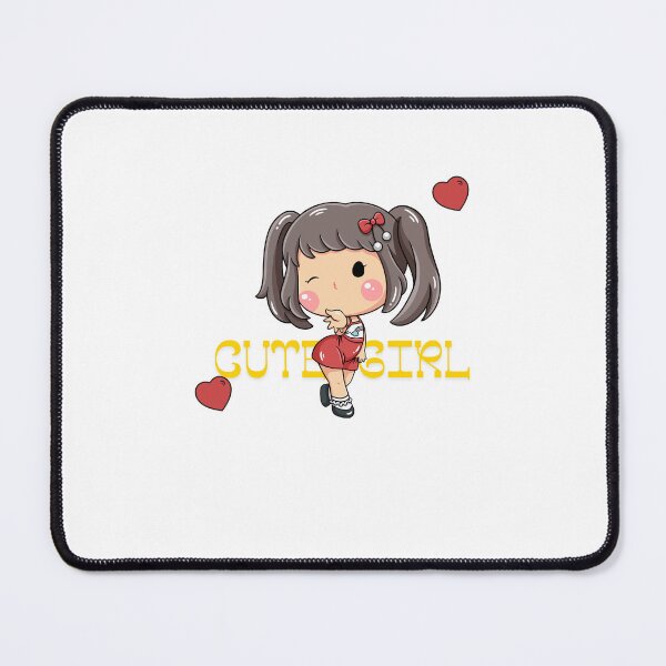 Item preview, Kawaii Chibi Girl With Red Hearts designed and sold by LazyGirlClubStore .