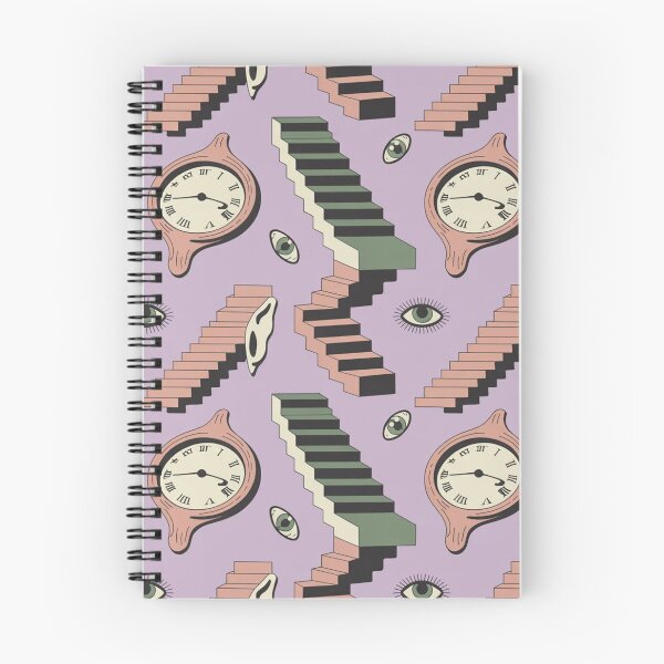 Item preview, Surreal Melting Clocks & Staircases Pattern | Dreamlike Eye Ear Seamless Repeat designed and sold by Midnight Veil Designs.