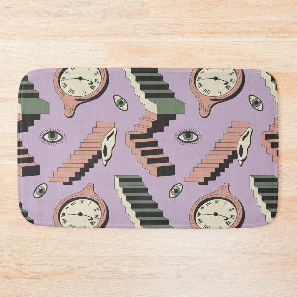 Item preview, Surreal Melting Clocks & Staircases Pattern | Dreamlike Eye Ear Seamless Repeat designed and sold by Midnight Veil Designs.