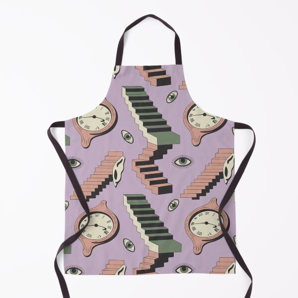 Item preview, Surreal Melting Clocks & Staircases Pattern | Dreamlike Eye Ear Seamless Repeat designed and sold by Midnight Veil Designs.