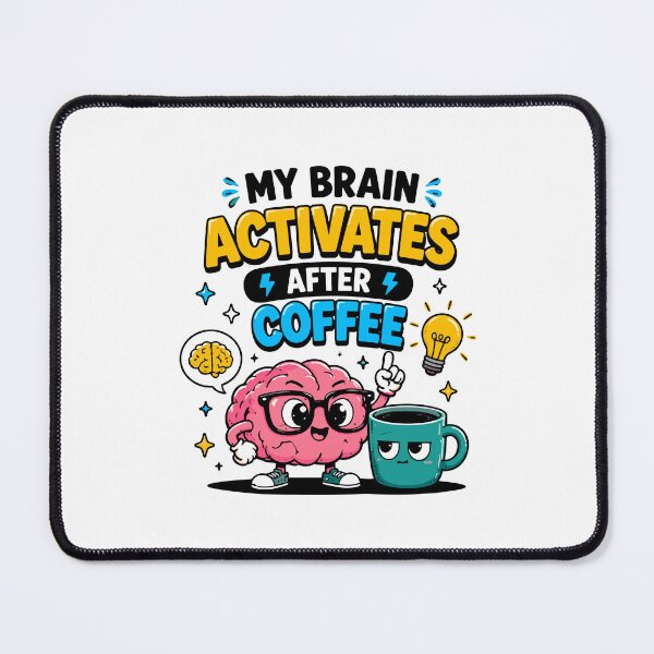 Item preview, My Brain Activates After Coffee Funny Coffee Quote designed and sold by Gift Phrase Studio.