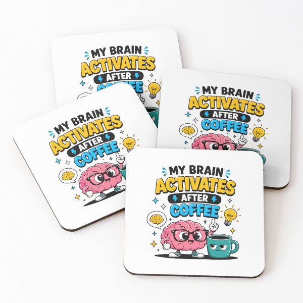 Item preview, My Brain Activates After Coffee Funny Coffee Quote designed and sold by Gift Phrase Studio.