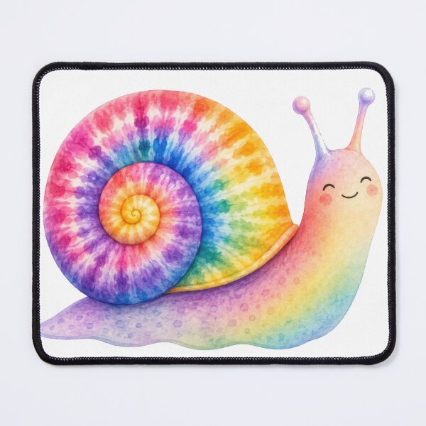 Item preview, Rainbow Tie Dye Snail Watercolor Art designed and sold by jgvisualarts.