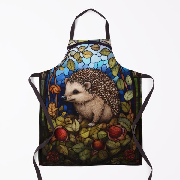 Item preview, Cute Hedgehog Stained Glass Art designed and sold by pinkal.