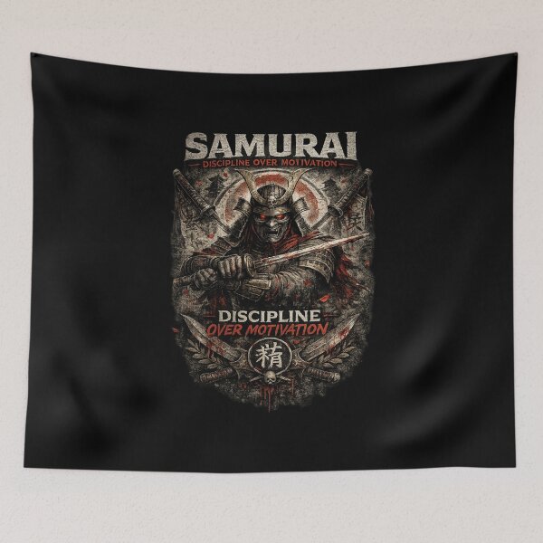 Item preview, Discipline Over Motivation Samurai Warrior designed and sold by Wild Horizon Studio.