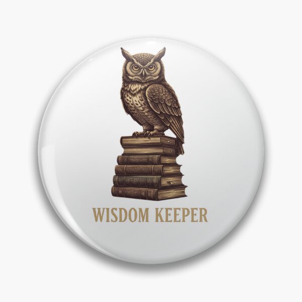 Item preview, Wisdom Keeper dark academia owl books scholarly teacher gift designed and sold by language-des.
