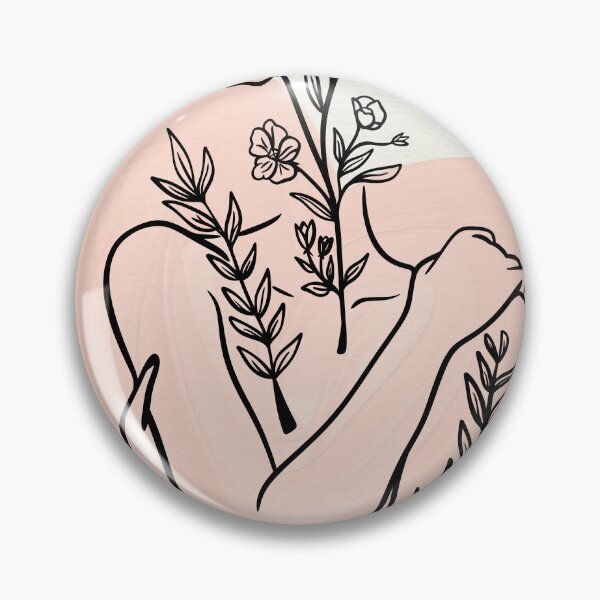 Item preview, Botanical Self Love Line Art Woman Portrait - Terracotta Boho Flowers Poster designed and sold by Mora  Lisa.