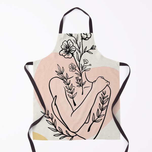 Item preview, Botanical Self Love Line Art Woman Portrait - Terracotta Boho Flowers Poster designed and sold by Mora  Lisa.