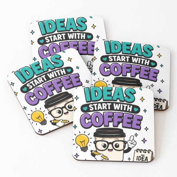 Item preview, My Best Ideas Start With Coffee Funny Quote designed and sold by Gift Phrase Studio.