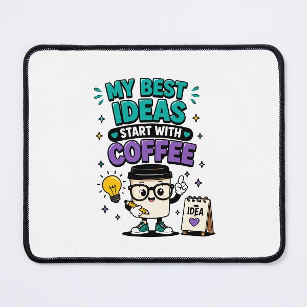 Item preview, My Best Ideas Start With Coffee Funny Quote designed and sold by Gift Phrase Studio.
