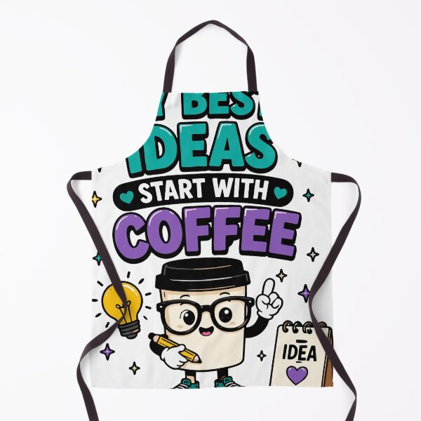 Item preview, My Best Ideas Start With Coffee Funny Quote designed and sold by Gift Phrase Studio.