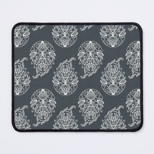 Item preview, Outline Floral Paisley Medallion - Off White on Navy designed and sold by chrisdembinski.